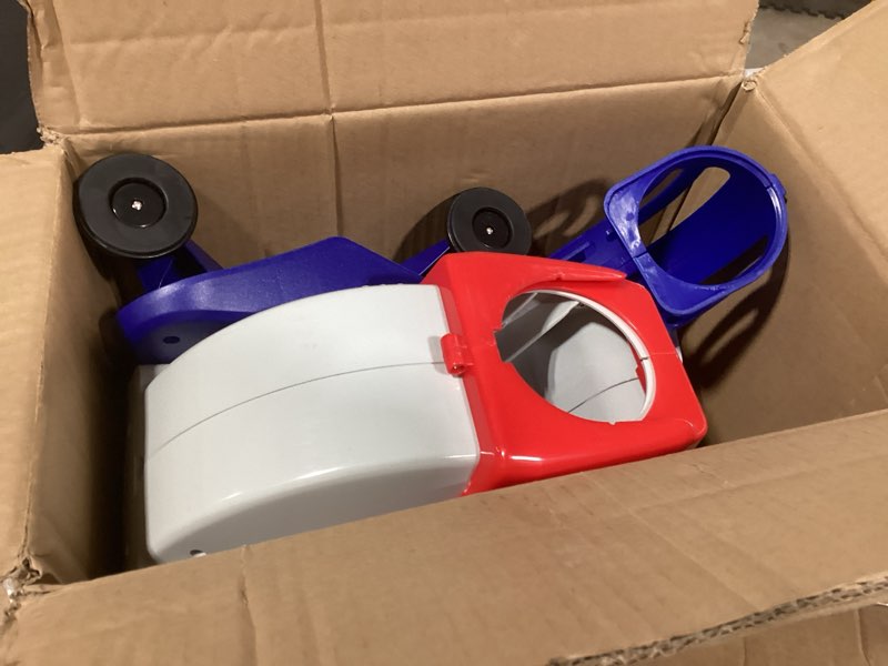 Condition photo showing As Is for Franklin Sports Kids Pitching Machine - Plastic Baseball Pitching Machine for Kids Batting Practice - MLB Power Pitcher with Adjustable Speeds