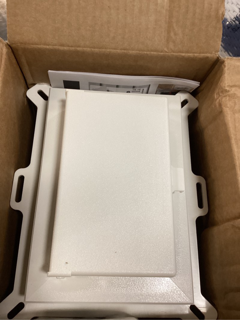 Condition photo showing New/Like New for recessed outlet box, dbhs1w-1 low profile electrical outlet boxes, wall plate kit for new vinyl siding, enclosed weatherproof pack with duplex & decorator style covers, 1-gang, horizontal, white white, horizontal