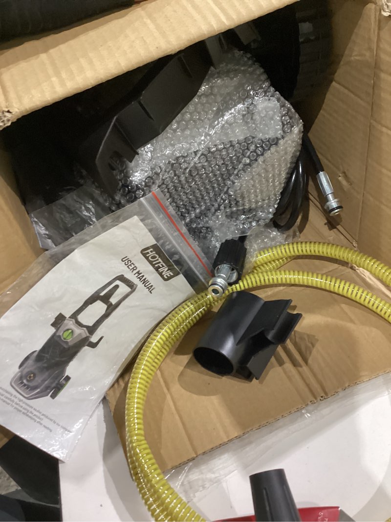 Condition photo showing As Is for high pressure washer with foam cannon - home power washer for cars, driveway, patios & decks (light gray.)