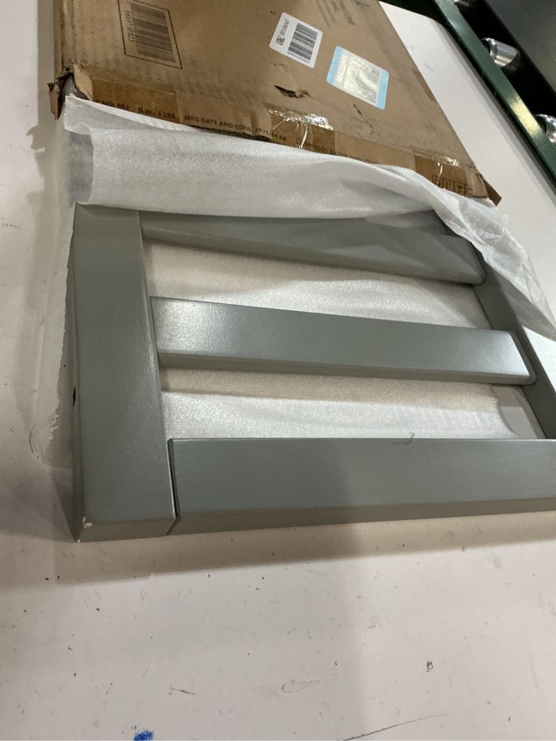 Condition photo showing As Is for Dream On Me Convertible Crib Toddler Guard Rail in Cool Grey, Converts Cribs to Toddler Beds, Solid Wood Construction