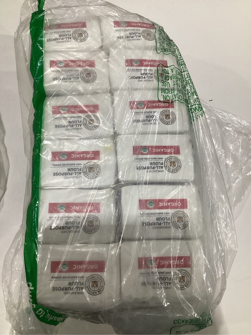 Condition photo showing New/Like New for King Arthur, 100% Organic All-Purpose Flour Unbleached, Non-GMO Project Verified, No Preservatives, 2 Pounds (Pack of 12)