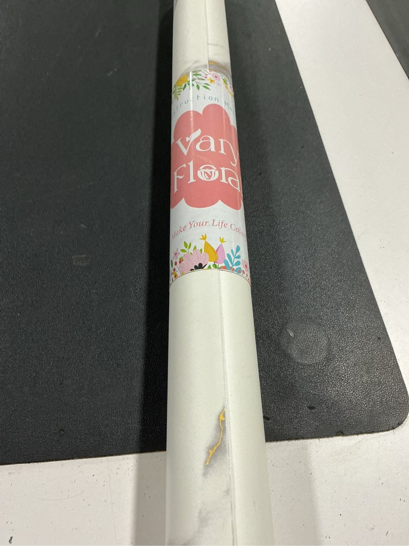 Condition photo showing Good Condition for matte white marble countertop contact paper peel and stick marble wallpaper waterproof removable self-adhiesve marble vinyl wrap for bathroom kitchen cabinet table walls covering 31x157 inch 31" x 157"