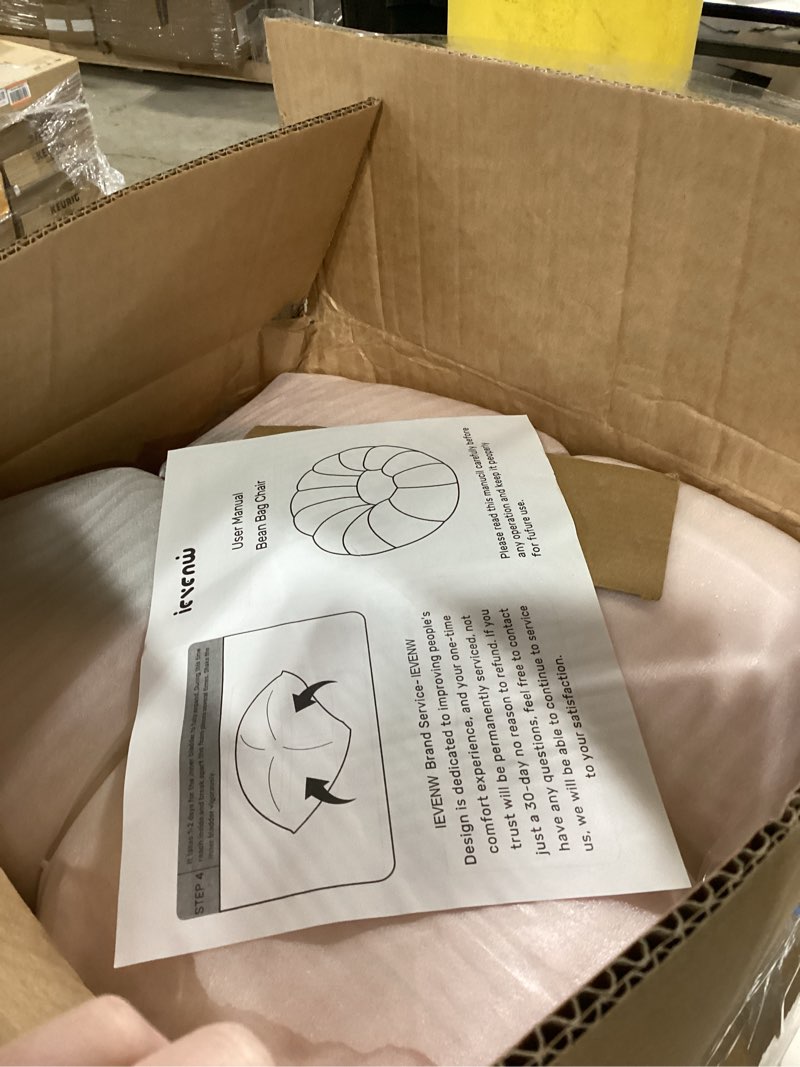 Condition photo showing New/Like New for Pumpkin Bean Bag Sofa Chair, Bean Bag Chair with Filler for Teens, Kids, Toddler, Comfy and Lazy Sofa for Dorm, Apartment, Living Room and Bedroom, Pink Medium Pink