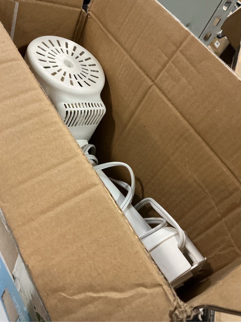 Condition photo showing As Is for Comfort Zone Oscillating Table Fan with Adjustable Tilt, Convenient Push Button Controls, Quiet, 12 inch, 3 Speed, Desk Fan, Airflow 7.25 ft/sec, Ideal for Home, Bedroom, Dorm & Office, CZ121WT