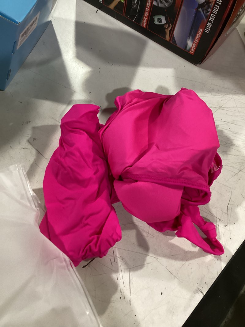 Condition photo showing Good Condition for tempt me women plus size bikini high waisted swimsuits mesh tummy control two piece bathing suit 16 plus hot pink