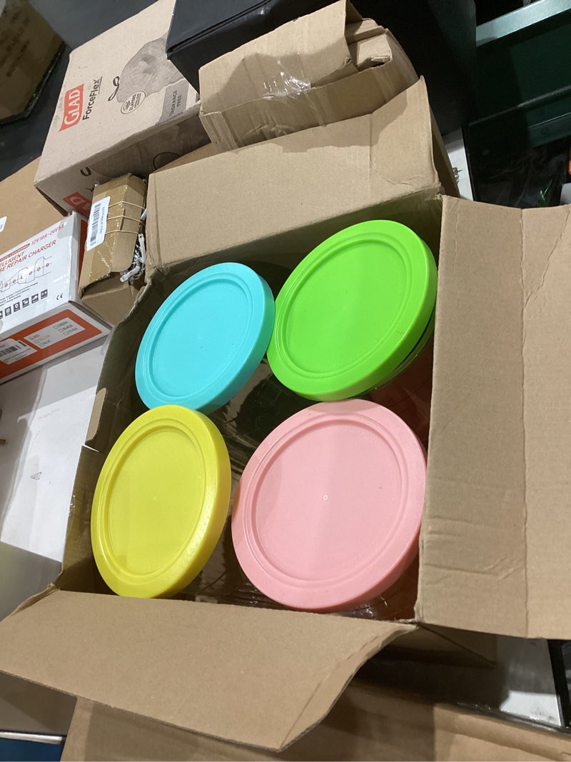 Condition photo showing As Is for for Ninja Creami Deluxe 24OZ Pints and Lids 4 Pack with Neoprene Sleeve,Family Ice Cream Storage Containers for Ninja Creami Maker 11-in-1 NC501 NC500 Series (Dishwasher Safe Reusable Leak Proof) 24Oz 4Pcs Cups+ Sleeve 8