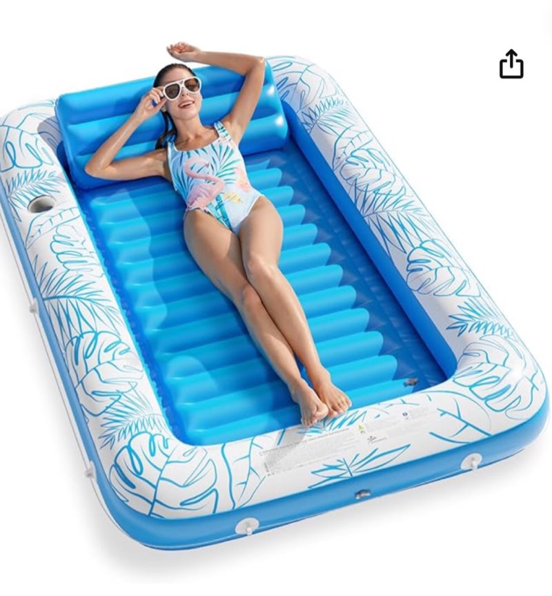 (Similar Product) Inflatable Tanning Pool Lounger Float - Jasonwell 4 in 1 Sun Tan Tub Sunbathing Pool Lounge Raft Floatie Toys Water Filled Bed Mat Pad for Adult Blow Up Kiddie Pool Kids Ball Pit Pool 