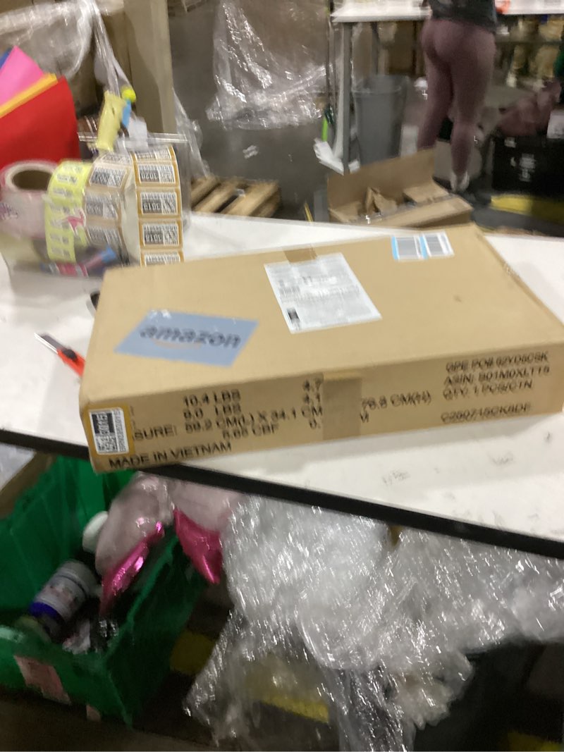 Condition photo showing As Is for Amazon Basics 3-Shelf Adjustable Heavy Duty Steel Wire Rack Storage Shelving Organizer for Kitchen, Garage, 23.2" L x 13.4" W x 30" H, Chrome 3-Shelf Narrow Chrome