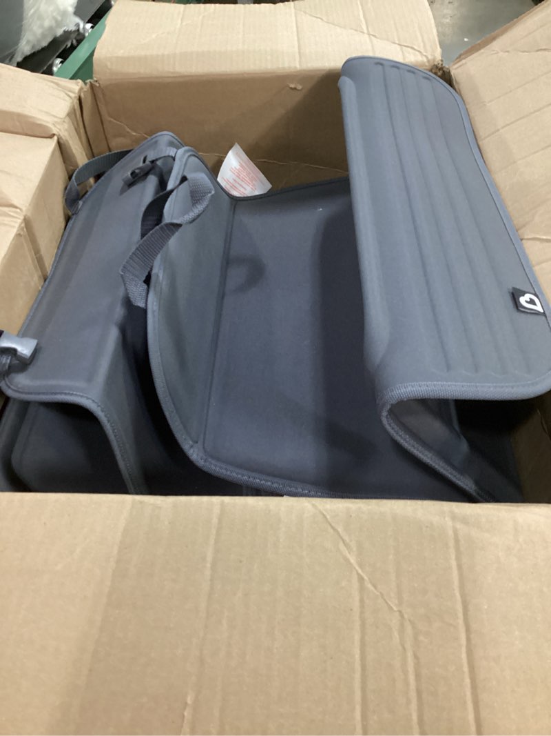 Condition photo showing Good Condition for munchkin child car seat protector, elite seat guardian with grime guard fabric, dark grey