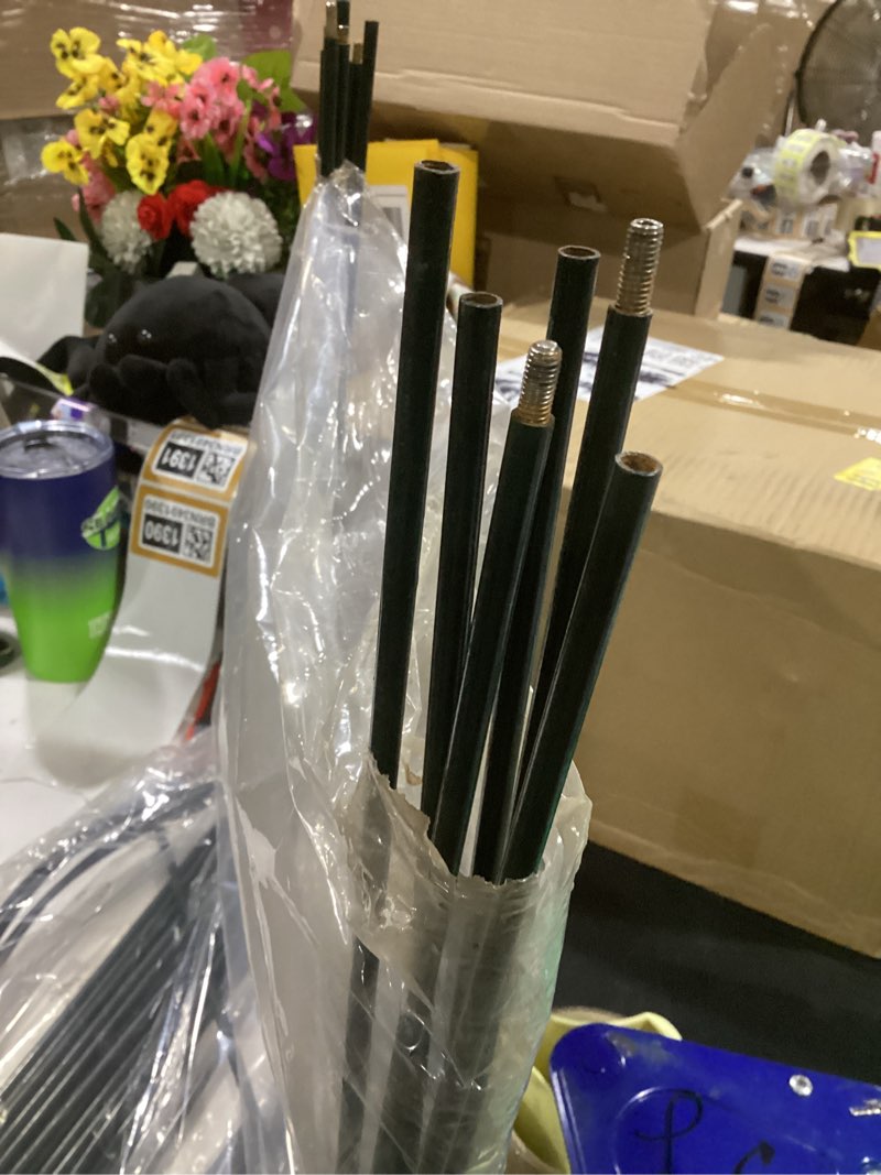 Condition photo showing As Is for tioncy 6 pcs 48 h x 15.8 w plant support stakes cages for garden, metal half round plants tension rods for indoor outdoor large tall flower vegetables tomato peony rose support 6 48" h