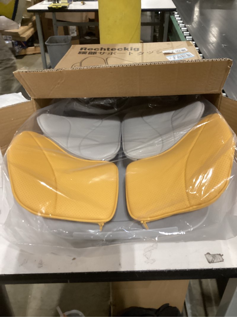 Condition photo showing Good Condition for Lumbar Support Pillow for Office Chair, Office Home Must Haves, Back Support for Car, Back Cushion, Back Support Pillow for Chair, Height Adjustable, Dynamic Tracking of Back Movement Yellow