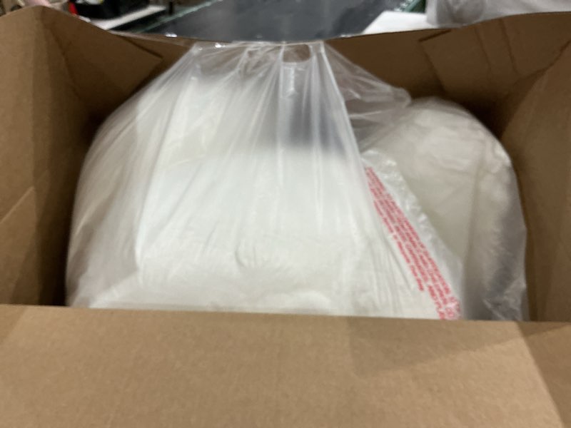 Condition photo showing As Is for reading pillow with arms for sitting up in bed,white faux fur | oeko-tex certified cover,plush yet supportive fill,side pocket,cozy backrest comfort for reading,tv,gaming,or relaxing white standard(17") faux fur