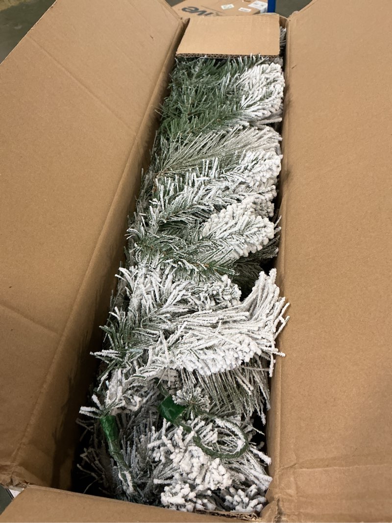 Condition photo showing Good Condition for Puleo International 9' Flocked Spruce Garland with 160 Tips