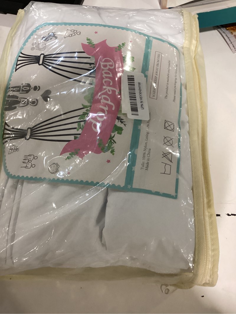 20ft×12ft White Backdrop Curtain for Wedding Parties, 4 Panels Wrinkle Free 12 FT Long Polyester Pho