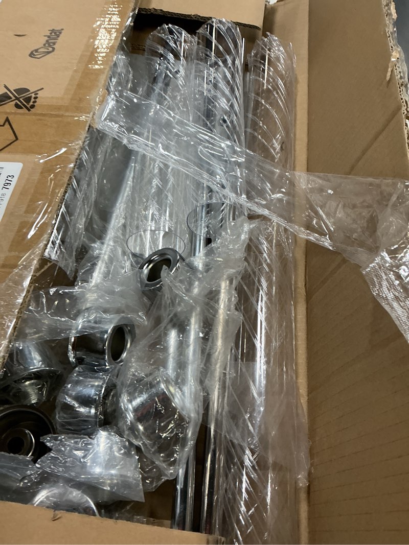 Condition photo showing As Is for Dandat 1 Pack Candle Holders 41.5 Tall Cluster 8 Arms Acrylic Candelabras Centerpieces Floor Candelabra Standing Candelabra with Clear Acrylic Shades for Flameless Candle for Wedding Fall, Silver