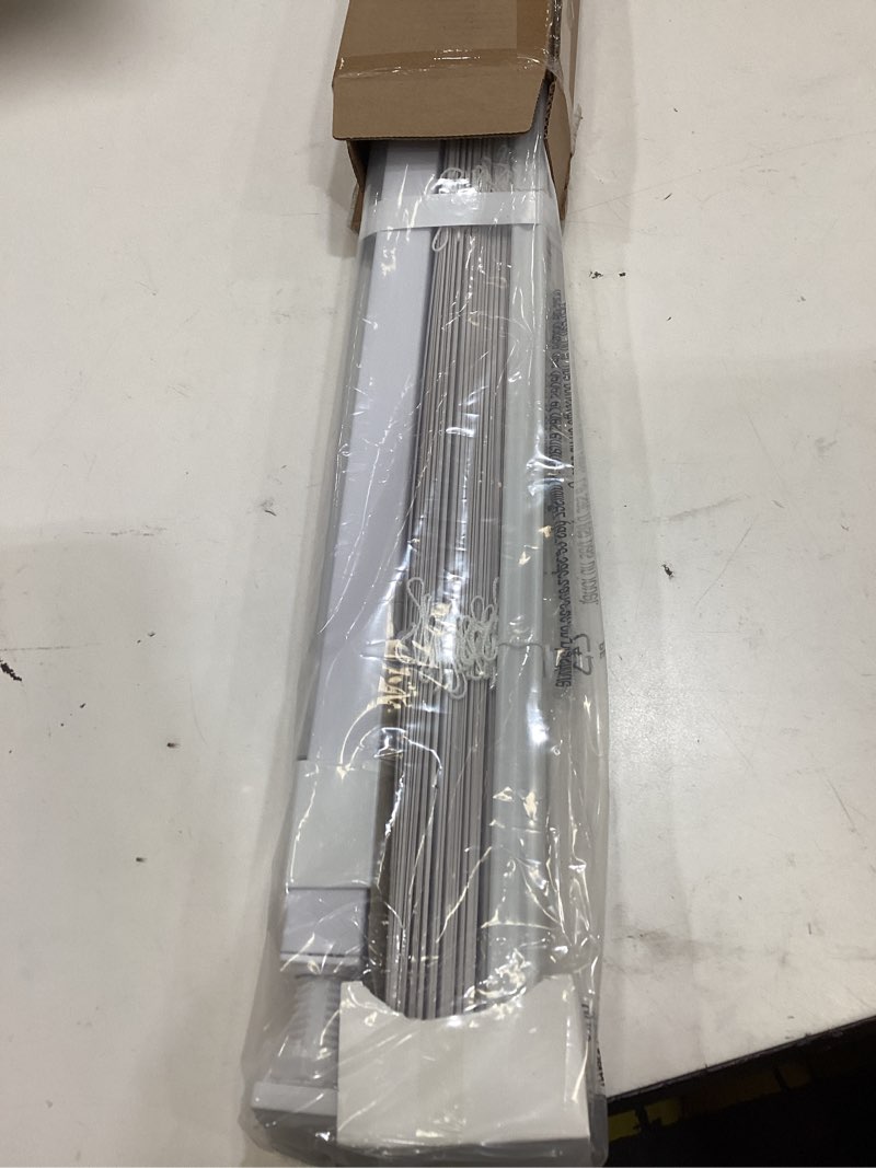 Condition photo showing As Is for lazblinds no tools no drill 1" vinyl mini blinds, cordless blinds for windows, light filtering horizontal window blinds & shades, 28" w x 48" h, white cordless-white 28" w x 48" h