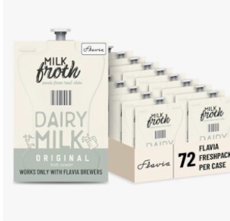 Best by 08/21/26 FLAVIA Coffee ALTERRA Single-Serve Coffee Freshpacks, Real Milk Froth Powder, Carton of 72