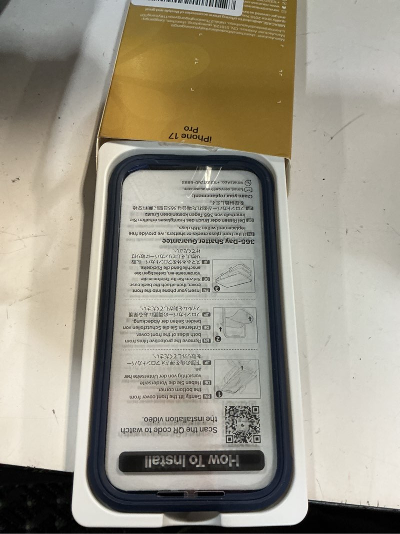 Condition photo showing New/Like New for miracase for iphone 17 pro case with 360 spin magnetic stand, full-body phone case with built-in glass screen protector & camera control, drop proof iphone 17 pro cover, dark blue iphone 17 pro blue