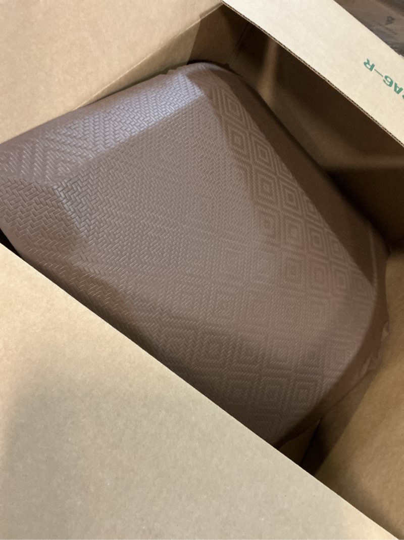 Condition photo showing Good Condition for ophanie kitchen mats for floor, 3/4 inch thick, 17x24 anti fatigue cushioned mat, kitchen rugs, waterproof, comfort ergonomic standing mat for office, home, sink, brown non-slip ridged bottom brown 24"l x 17"w x 0.8"th