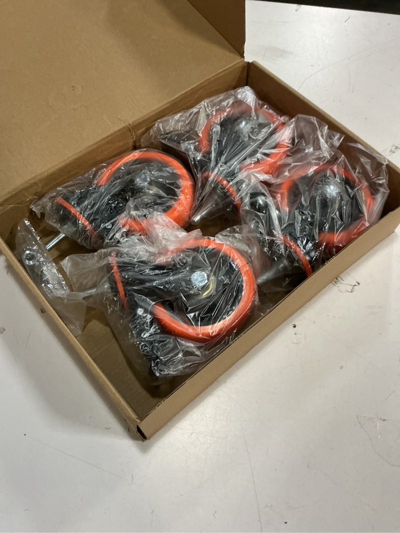 Condition photo showing Good Condition for 4 inch Stem Caster Wheels 2000lbs, Threaded Stem Casters Set of 4 Heavy Duty,3/8"-16 x 1(Stem Diameter 3/8", Length 1"), Safety Dual Locking Caster, Industrial Castor Wheels for Cart,Furniture 3/8"-16x1" 4 inch