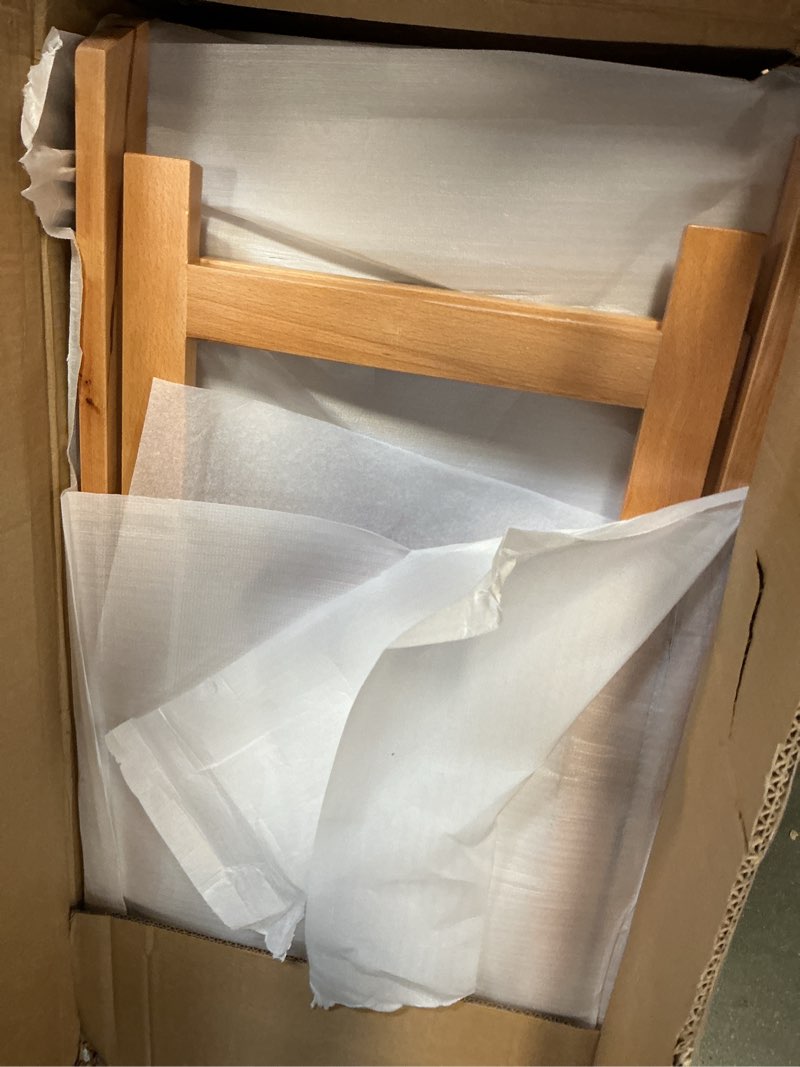 Condition photo showing New/Like New for Wooden Folding Chair with Soft Cushion, Simple and Stylish, Comfortable and Durable, Suitable for Weddings, banquets and Events, 4 Sets, high backrest Natural?Linen pad Natural Set of 4