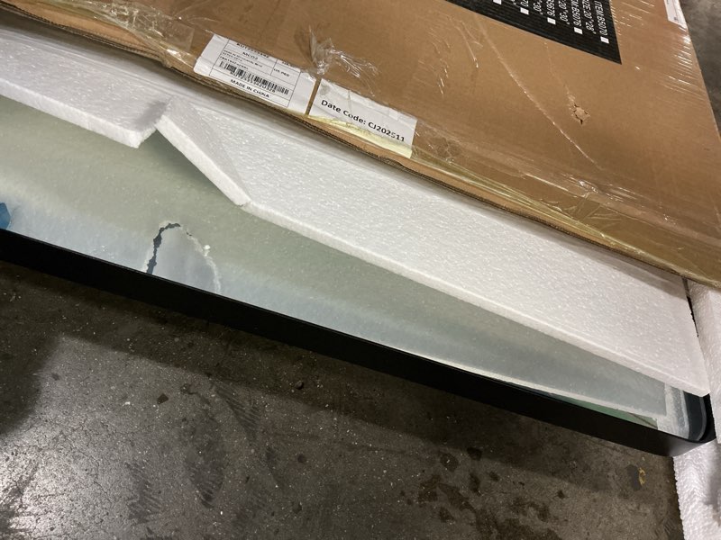 Condition photo showing Good Condition for loaao black metal framed bathroom mirror for wall, 24x36 inch rounded rectangle mirror, matte black bathroom vanity mirror farmhouse, anti-rust, hangs horizontally or vertically black 36"l x 24"w