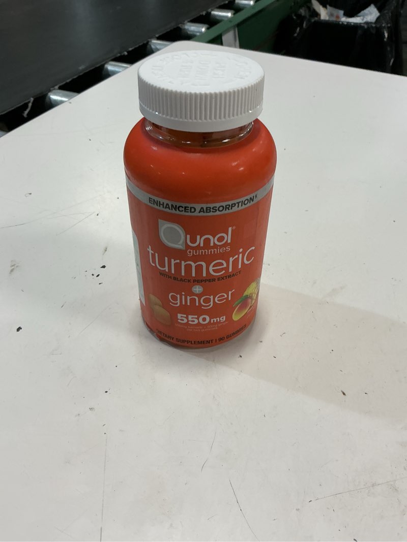 Condition photo showing New/Like New for (exp :06/27) qunol turmeric and ginger with black pepper gummies, turmeric curcumin supplement, joint health supp