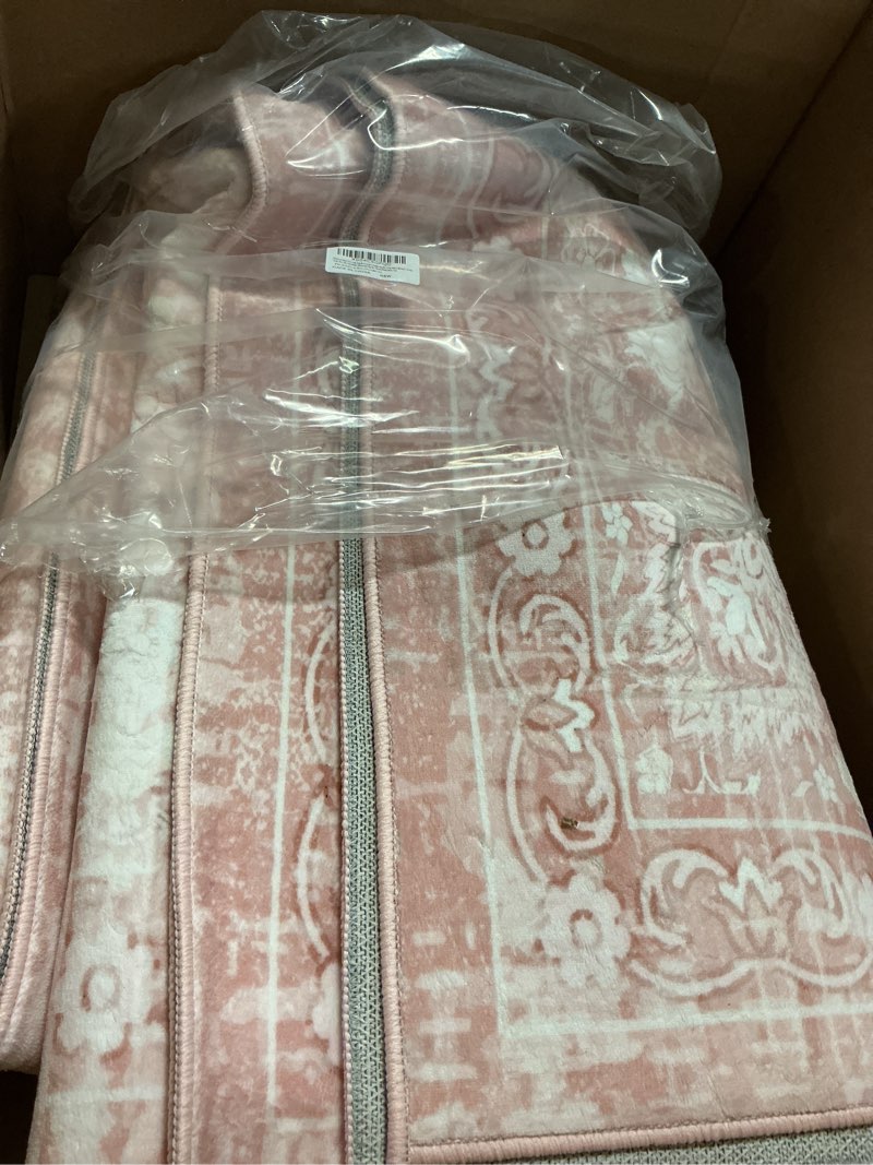 Condition photo showing Good Condition for frozzur boho pink area rug 8x10 large vintage rug for living room bedroom dining table, non slip distressed washable rugs for home office decor pink 8' x 10' (rectangular) pink