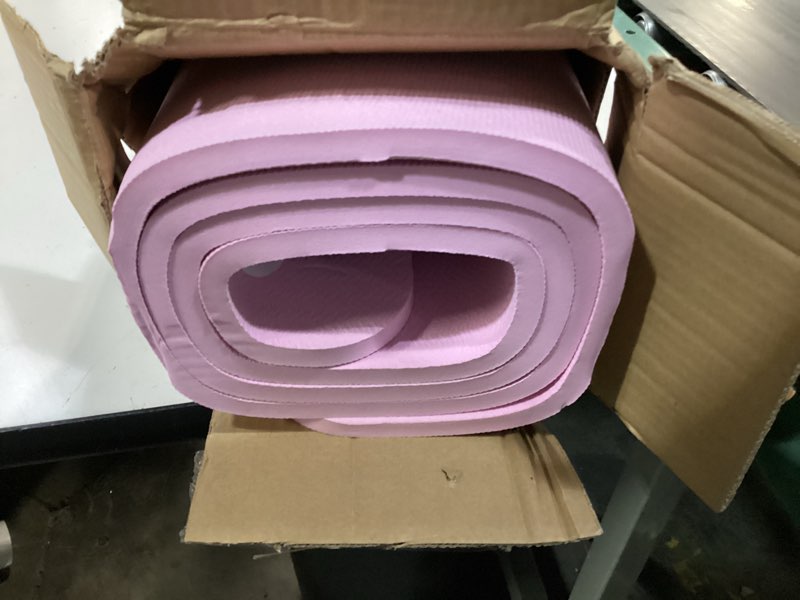 Condition photo showing Good Condition for hatha yoga extra long tpe yoga mat 79" x 40" x 1/2" thick non-slip exercise mat for home gym use, yoga, pilates, fitness & workouts pink