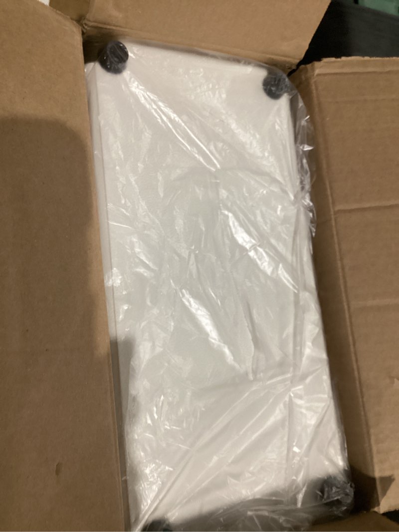 Condition photo showing Good Condition for Costravio Vinyl Record Storage Record Holder Display Box Album Storage Moving Boxes Holds 30+ Valuable Records 7/10/12 Inch Record Crates Vinyl Organizer for Journey White