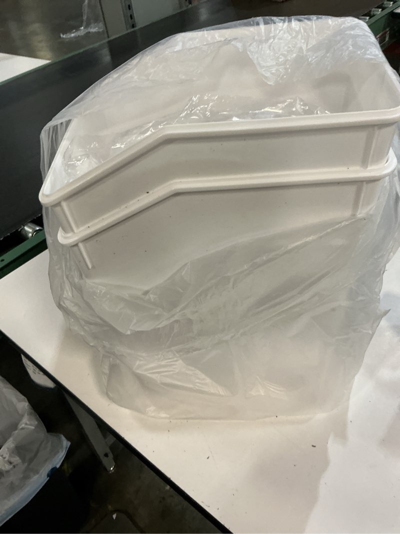 Condition photo showing As Is for vevor rice storage container, 4.5gallon/20l x2 capacity large dog food dispenser bin, kitchen ingredient grain cereal flour bin, pet food containers with wheels, 2 measuring cups, airtight lid, 2 pack 4.5 gallon*2