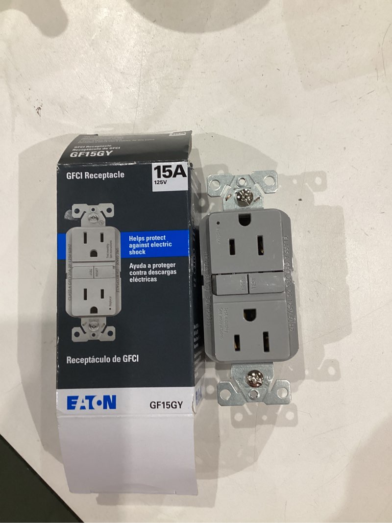 Condition photo showing Good Condition for gfci outlet 15 amp,self-test,gfi electrical outlet with thinner design,wr weather resistant gfci receptacle,ground fault circuit interrupters,indoor or outdoor use,ul listed (1, white, 15amp) 15amp white 1