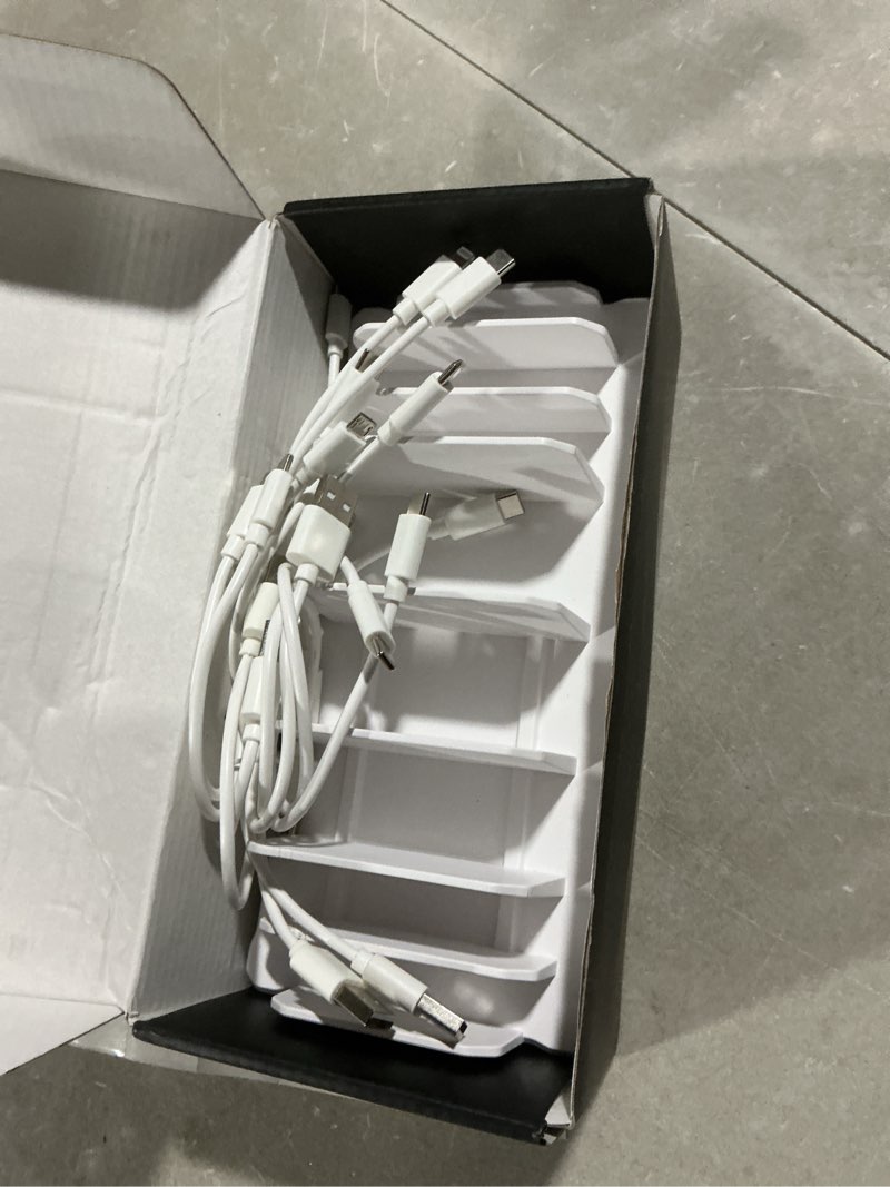 Condition photo showing Good Condition for 420w charging station for multiple devices, zobirez 10-port usb c fast charger stations for macbook, iphone, android cell phone, ipad, tablet, family multi-device organizer charging dock, white 5ft white