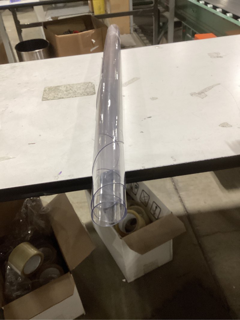 Condition photo showing Good Condition for LovePads Clear Table Cover Protector, 36 x 60 Inch 2mm Thick Plastic Table Cover, Table Protector for Dining Room Table, Waterproof Dresser Cover Top for Kitchen, Coffee, Writing Desk 36" x 60" (Rectangular) Clear 2mm