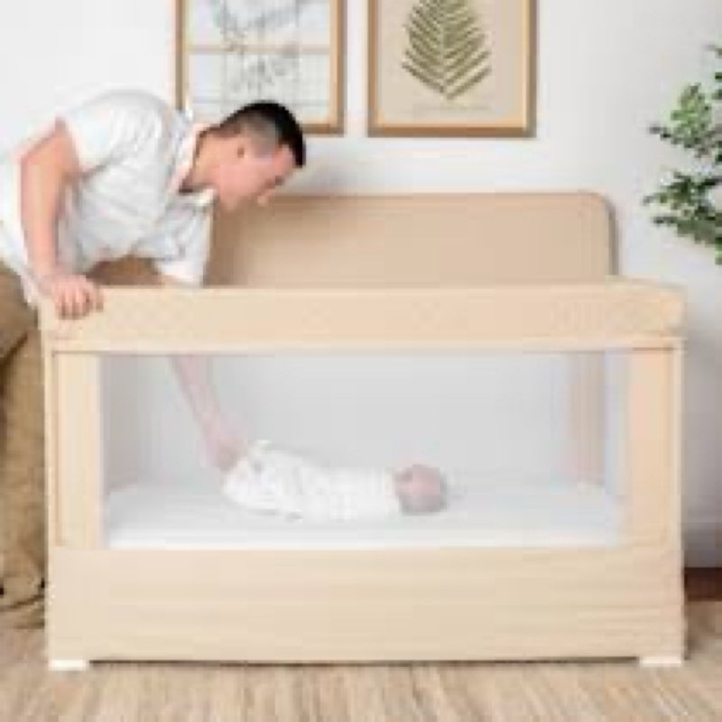 Baby Delight Horizon Full Size Crib, Breathable Mesh Walls, Tool-Free Assembly Baby Bed, Luxe Quilte