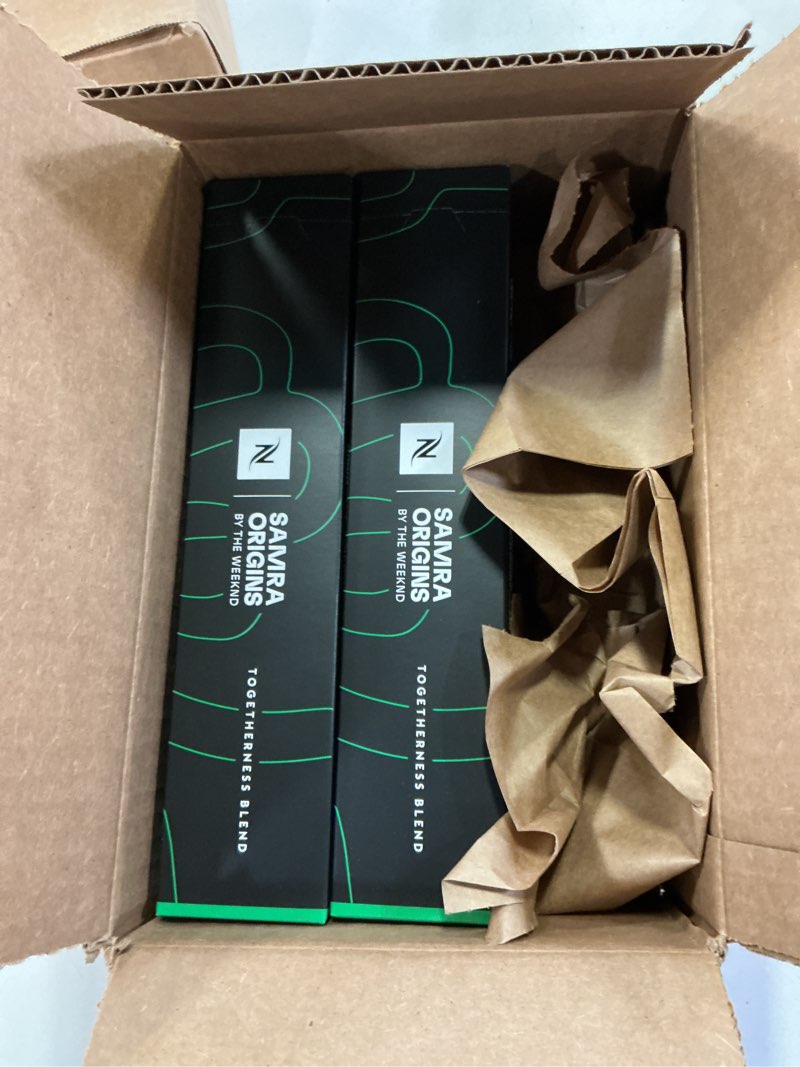 Condition photo showing New/Like New for (BB:08.042025)Nespresso I Samra Origins by The Weeknd Vertuo Togetherness Blend, Double Espresso, Light Roast, 20-Count Coffee Pods, Brews 2.7 fl. Oz.