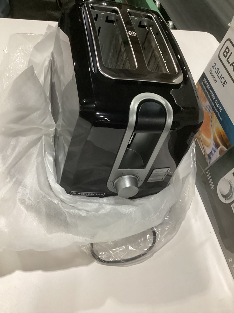 Condition photo showing New/Like New for 2-slice extra wide slot toaster black 2-slice (pack of 1), not tested