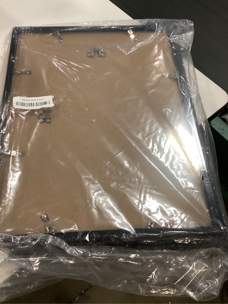 Condition photo showing Good Condition for upsimples 12x16 picture frame set of 5, display pictures 8.5x11 with mat or 12 x 16 without, wall gallery poster frames, black black 12x16