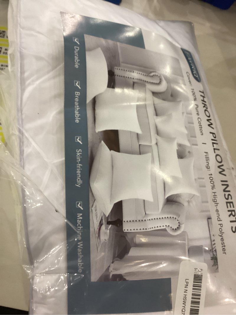 FAVRIQ 20 x 20 Pillow Inserts (Set of 2) - 20 Inch Square Interior Couch Throw Pillow with 100% Cott