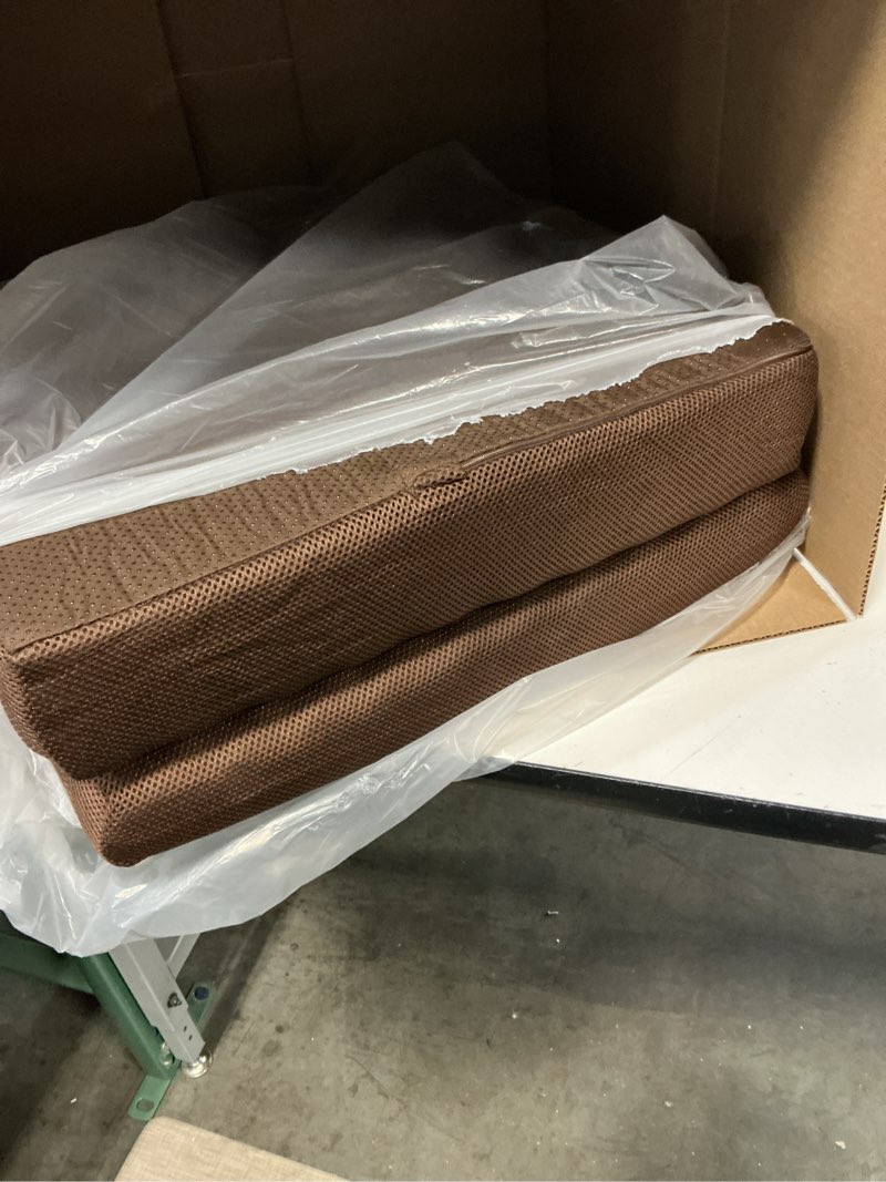 Condition photo showing Good Condition for balapet recliner cushions for long sitting, egg crate foam recliner cushion for elderly reduces muscle fatigue and provides air flow, extra large non-slip seat cushion with back support(20*20*4in) coffee 20×20×4in
