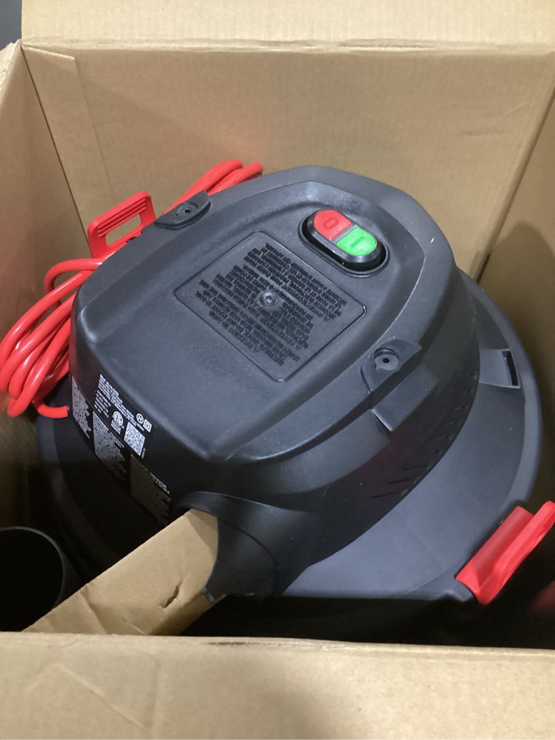 Condition photo showing As Is for Shop-Vac 12-Gallon 5.5 HP Corded Wet/Dry Shop Vacuum with Accessories Included