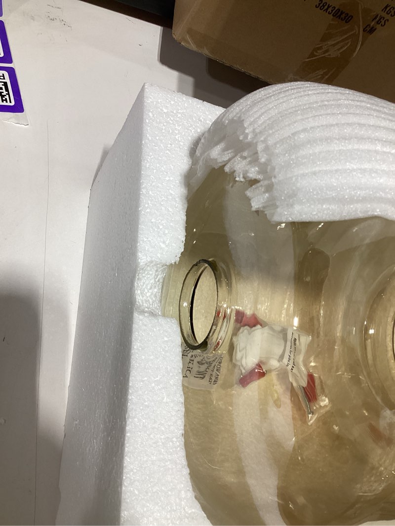 Condition photo showing Good Condition for LBSQJ Cognac Glass Pendant Lights Kitchen Island Gold Pendant Light Fixtures Adjustable Height Moder