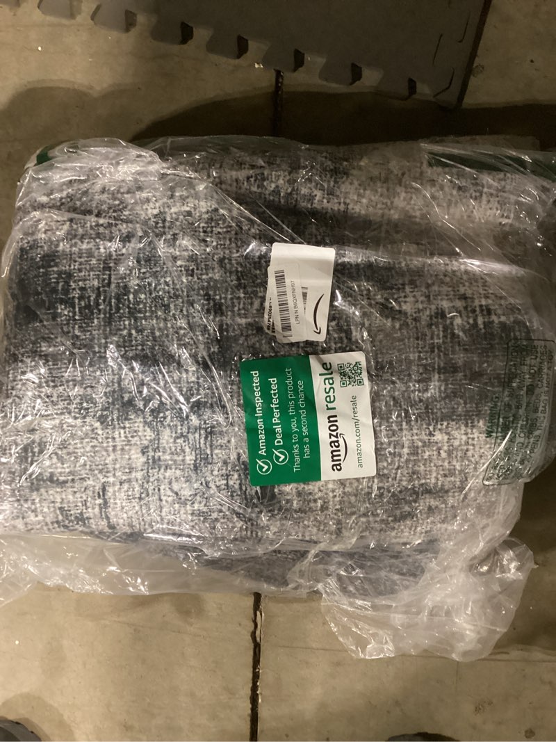 Condition photo showing Good Condition for latte&fog 6x9 area rugs for living room bedroom, black modern abstract neutral washable rug, boho non slip low pile carpet for dining room, dorm,classroom,college dorm, farmhouse and kids room - black ink 6' x 9' (rectangular)