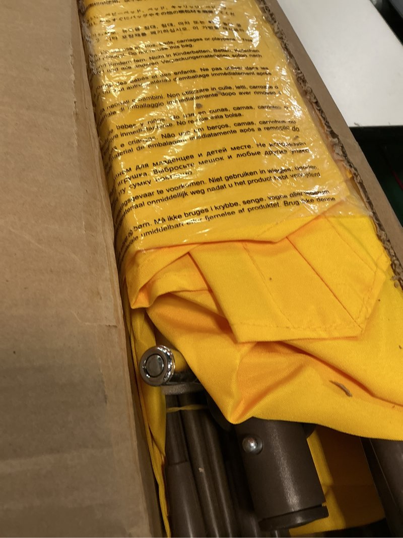 Condition photo showing Good Condition for (the color is yellow)abccanopy patio umbrella 10ft, outdoor table umbrella with push button tilt and crank, 8 ribs umbrella for patio pool garden deck (khaki)