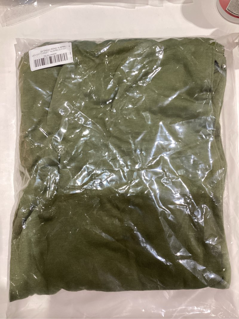 Condition photo showing New/Like New for Women’s Tube Top Jumpsuits Strapless Belted Wide Leg Bustier Jumpsuit Backless Baggy Long Pants Rompers with Pockets Y219 Green Large