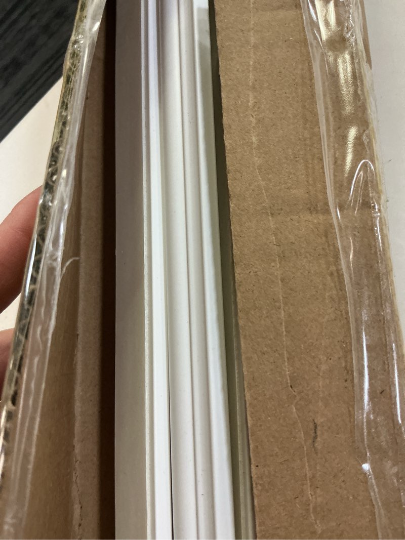 Condition photo showing Good Condition for 3 set accent wall molding kit premade wainscoting panels wall molding peel and stick panel white pre cut trim for walls picture frame molding for home decoration(16 x 20 inch) 3 16 x 20 inch