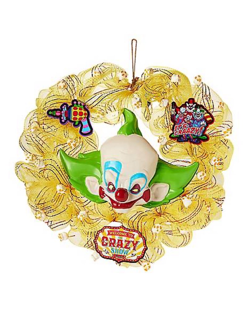 Spirit Halloween Killer Klowns from Outer Space The Crazy Show Wreath | Officially Licensed | Horror Decoration