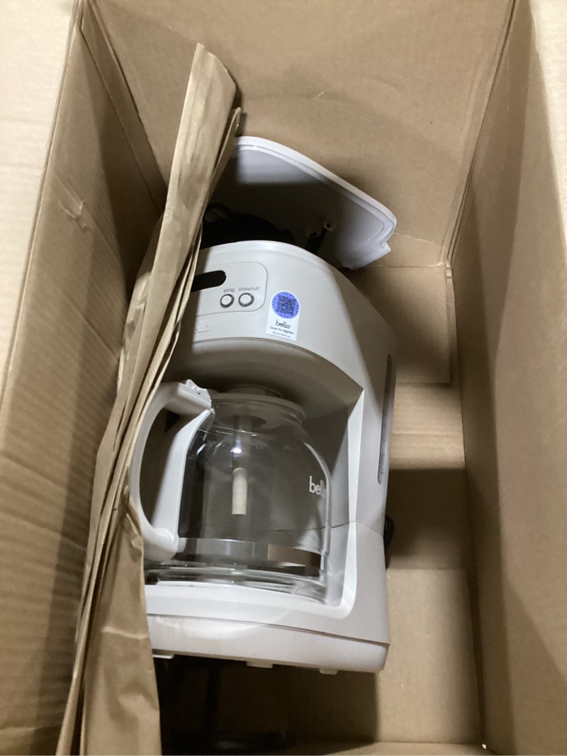 Condition photo showing Good Condition for BELLA 12 Cup Programmable Coffee Marker, Reusable Dishwasher Safe Accessories, Easy LCD diaply, Auto Shutoff, 900 watt, Oatmilk