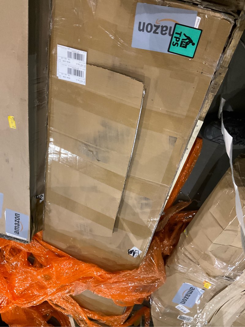 Condition photo showing As Is for Feonase Queen Size Metal Bed Frame with Faux Leather Button Tufted Headboard, Heavy-Duty Platform Bed Frame with 12" Storage, Steel Slats Support, No Box Spring Needed, Noise Free, Matte Black Matte Black Queen