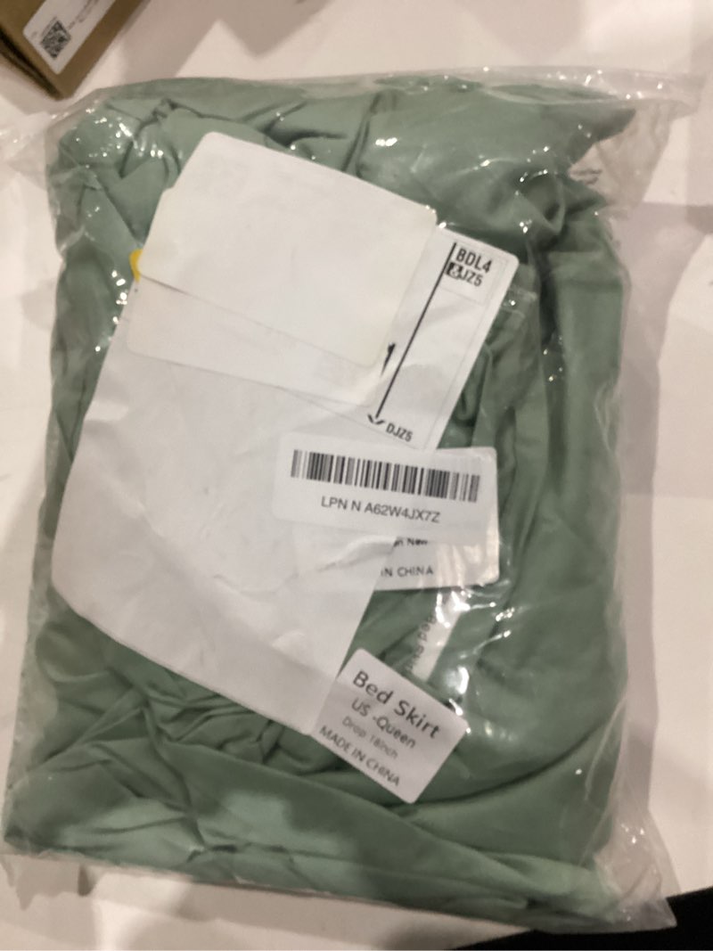 Condition photo showing item condition for Bed Skirt Queen Size Ruffled Bed Skirt with Split Corners, 18 Inch Drop Dust Ruffle Bed Skirt with Platform, Sage Green, 18" Queen